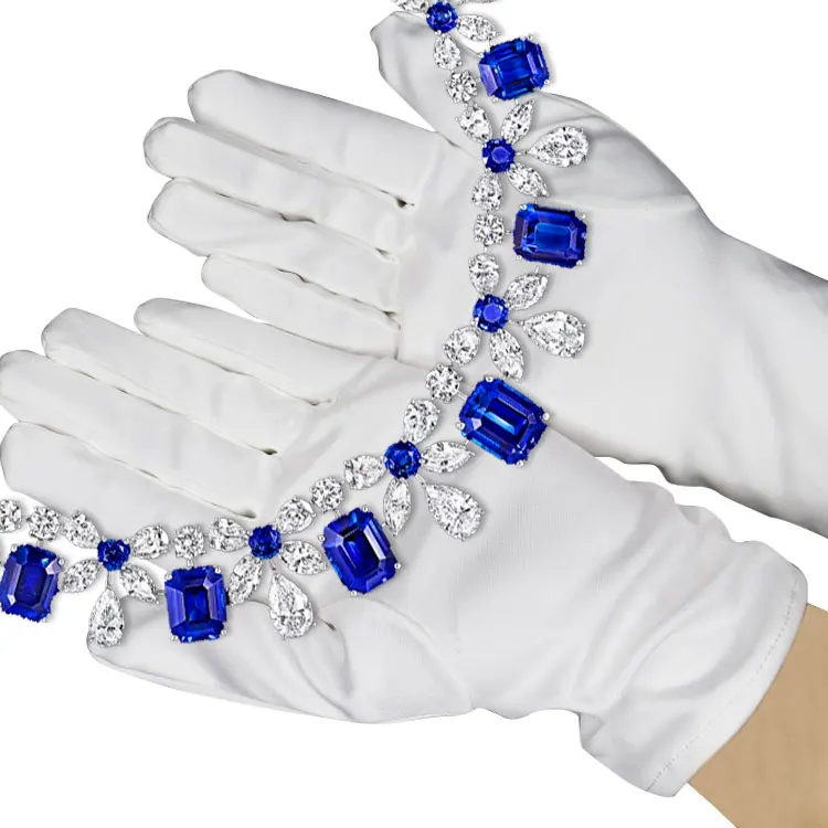High End White Dust Free Inspection Coin Jewellery Silver Exam Microfiber Dust Silver Polishing Black Gloves For Jewelry