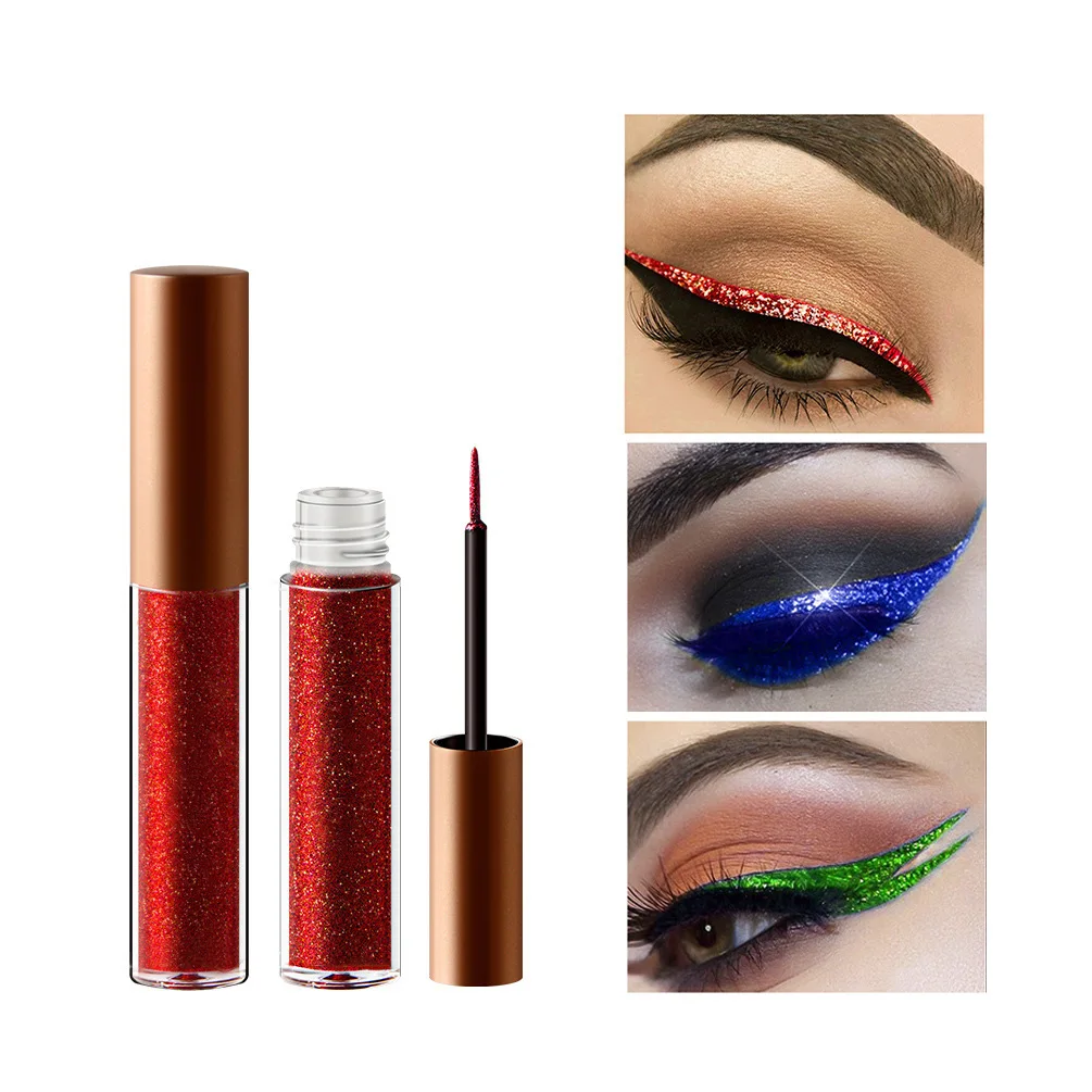 Wholesale Waterproof Glitter Eyeliner Private Label Vegan Color Eyeliner Liquid Custom Logo