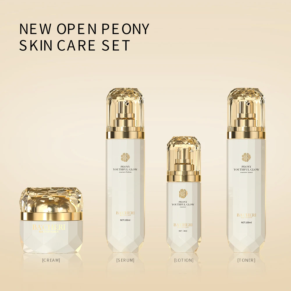 Krone Custom Natural Peony Root Extract Hyaluronic acid Niacinamide Brightening Hydrating Moisturizing Serum Skin Care Set