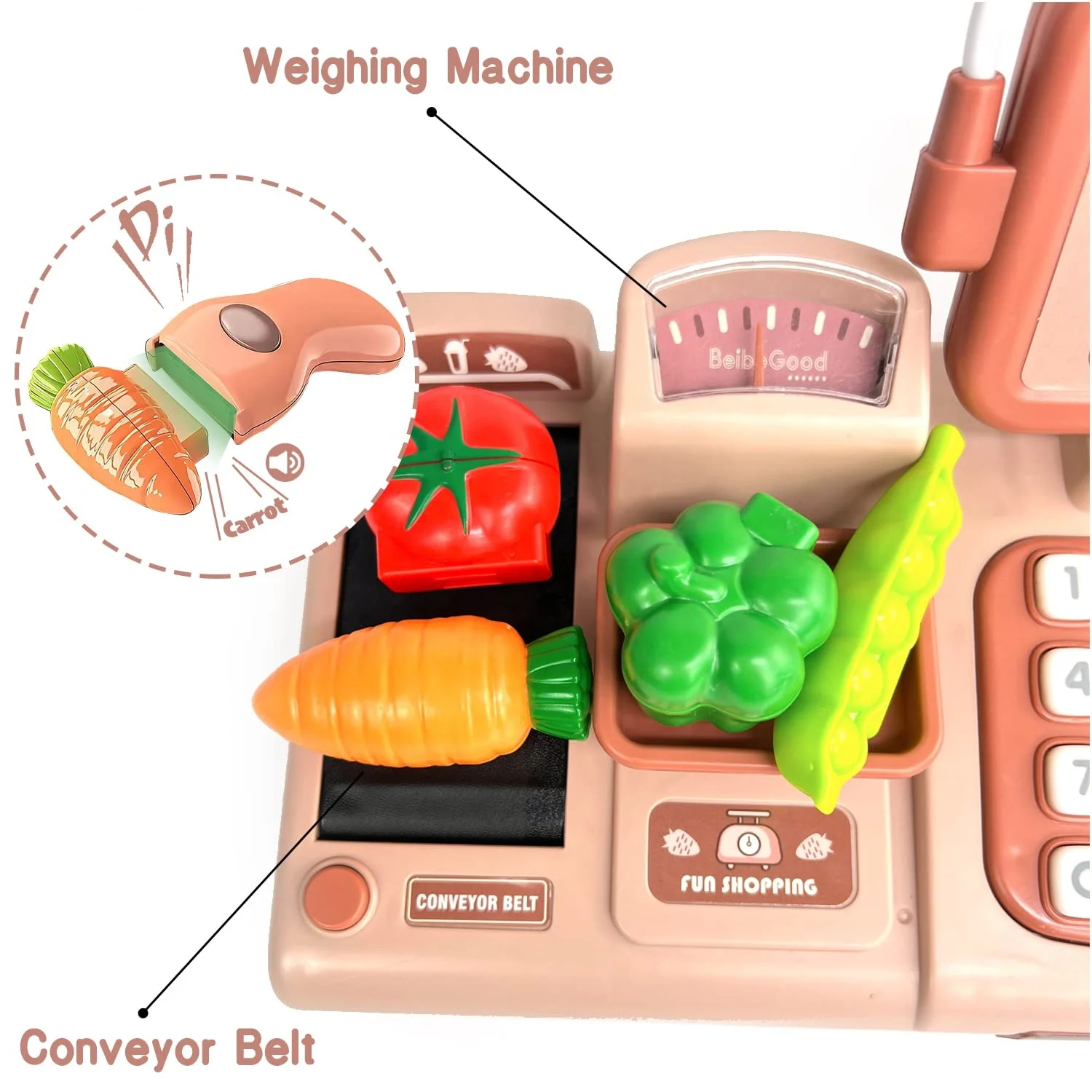 kids education shopping diy electronic toy cash register toy cash register scanner toy cash register with microphone