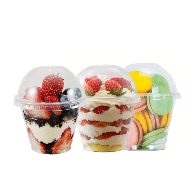 Mini PET Plastic Disposable Cup Sauce Container 7oz Takeout Cold drink Cup Transparent customizable Yogurt slush ice cream cups