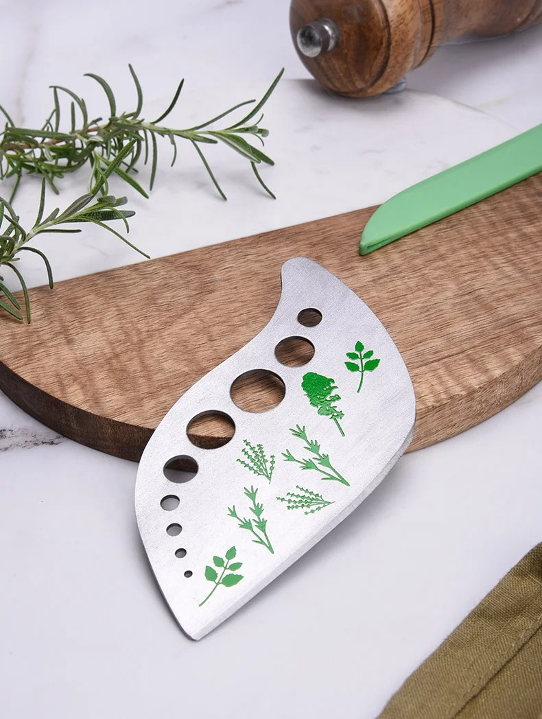 Herb Stripper 9 Holes Stainless Steel Kitchen Herb Leaf Stripping Tool LooseLeaf Kale Razor Metal Herb Cutter
