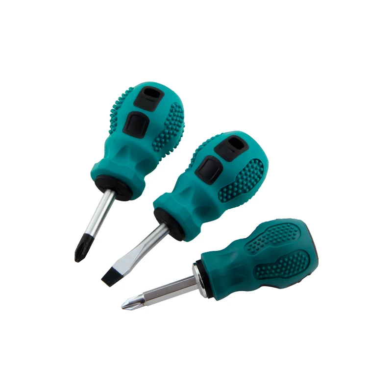 Dual-Purpose Retractable Cross-Shaped Phillips & Nut Screwdriver with Steel Short-Handled Radish OEM Customizable for Repair Use