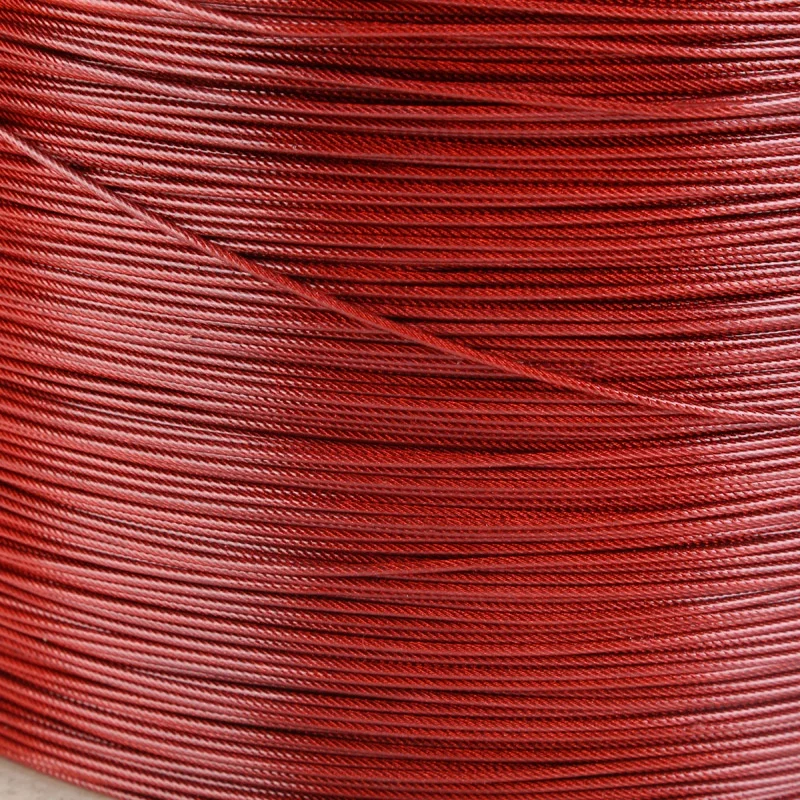 Professional manufacturer PVC/PA/PU plastic coated steel wire rope cable