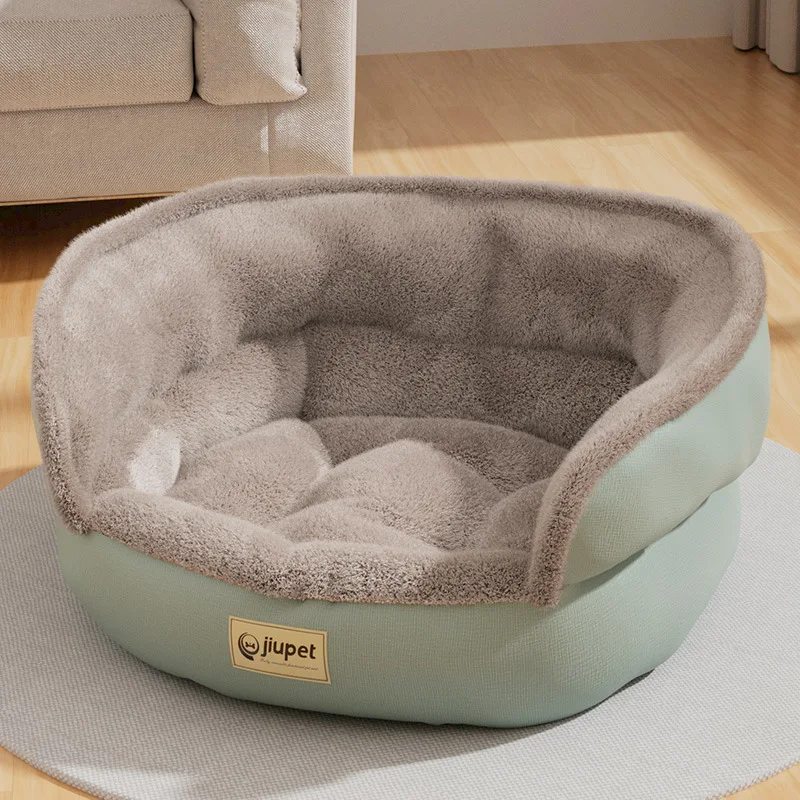 Wholesale Cute Cozy Comfy Winter Warm Indoor Washable Non Slip Round Pet Bed For Cats