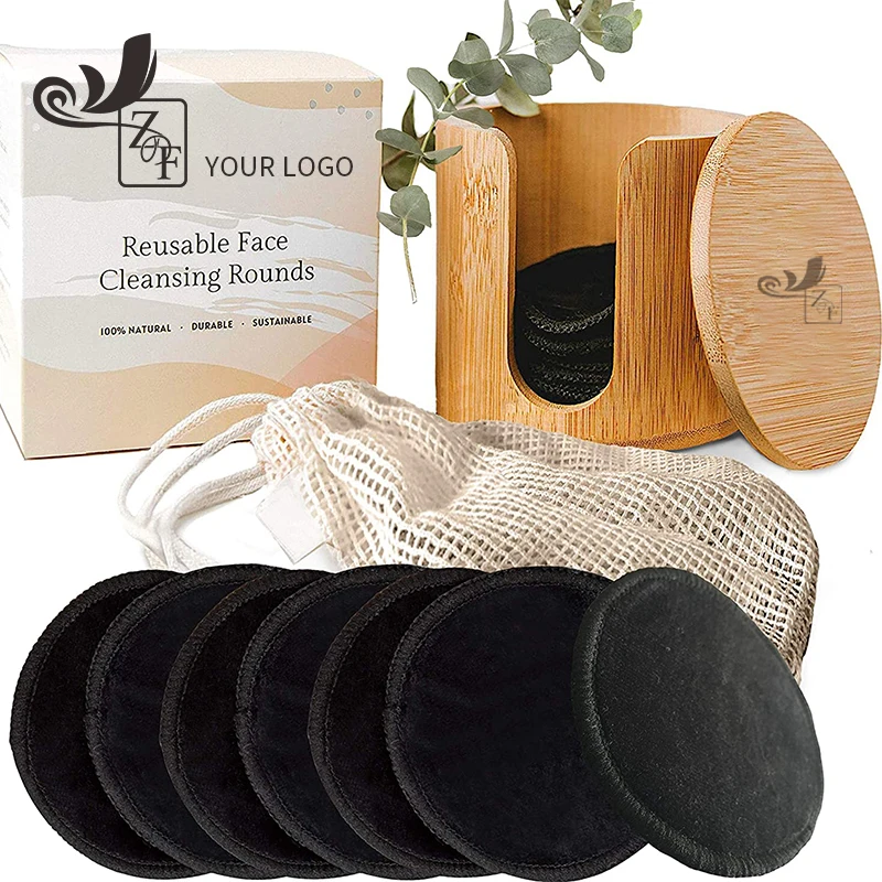 Customization Logo Rough Cotton Pads Reusable Bamboo Cotton Makeup Remover Pads
