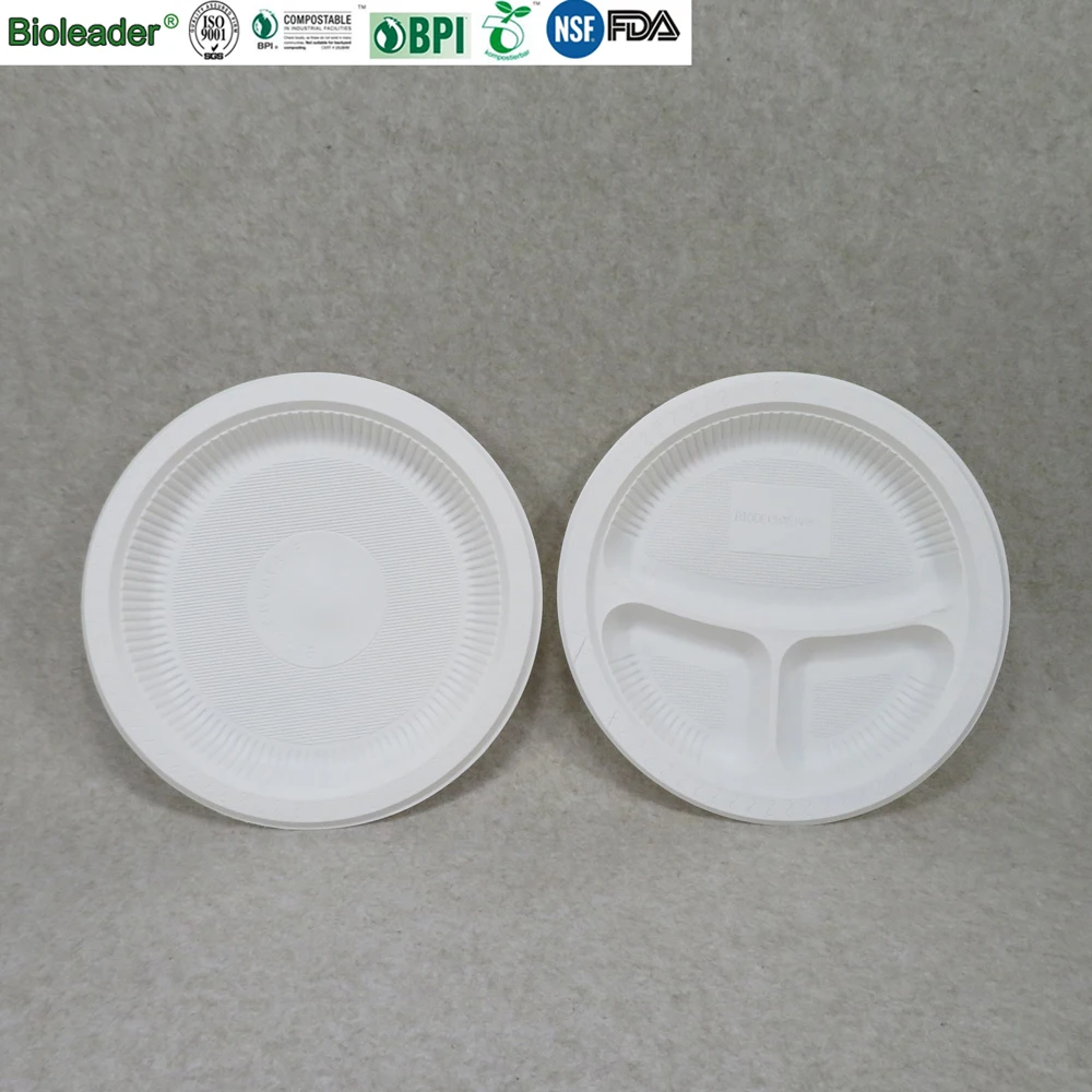 Biodegradable Disposable Cornstarch Dishes of 6,7,8,9,10 inch Party Plate Products