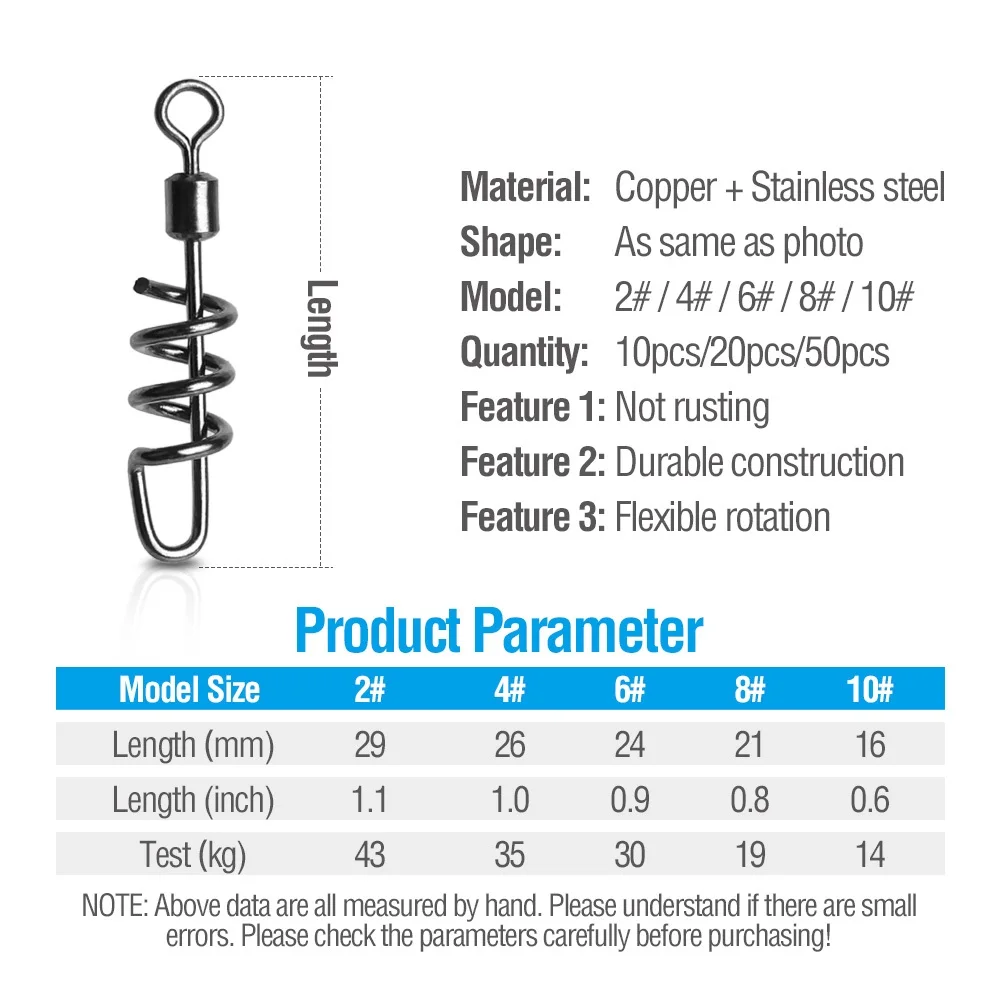 Fishing Connector Rolling Swivels Spring Lock Pin 2#-10# For Fishhook Lure Tackle Carp Fishing Accessories