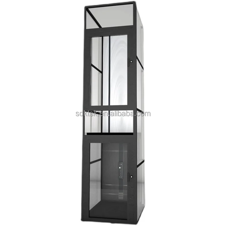 Good quality hydraulic glass cabin residential elevators home villa lift 2-4 persons home elevators