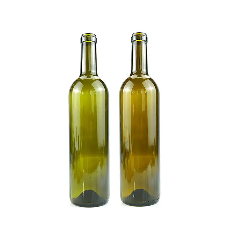 China manufacturer bulk 750ml bordeaux glass wine bottle with cork for sale