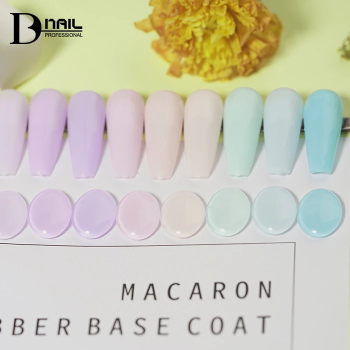 ICE NOVA Macaron Rubber Base Coat 30 Colors 2 In 1 Camouflage Nail Rubber Base Uv Gel Polish Private Label