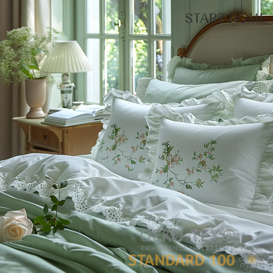 Starz Home Hot Sale Cotton Linen Fabric Bed Linen Ensures Hotel Quality with a Soft Cotton Linen Blend for a Fresh Look