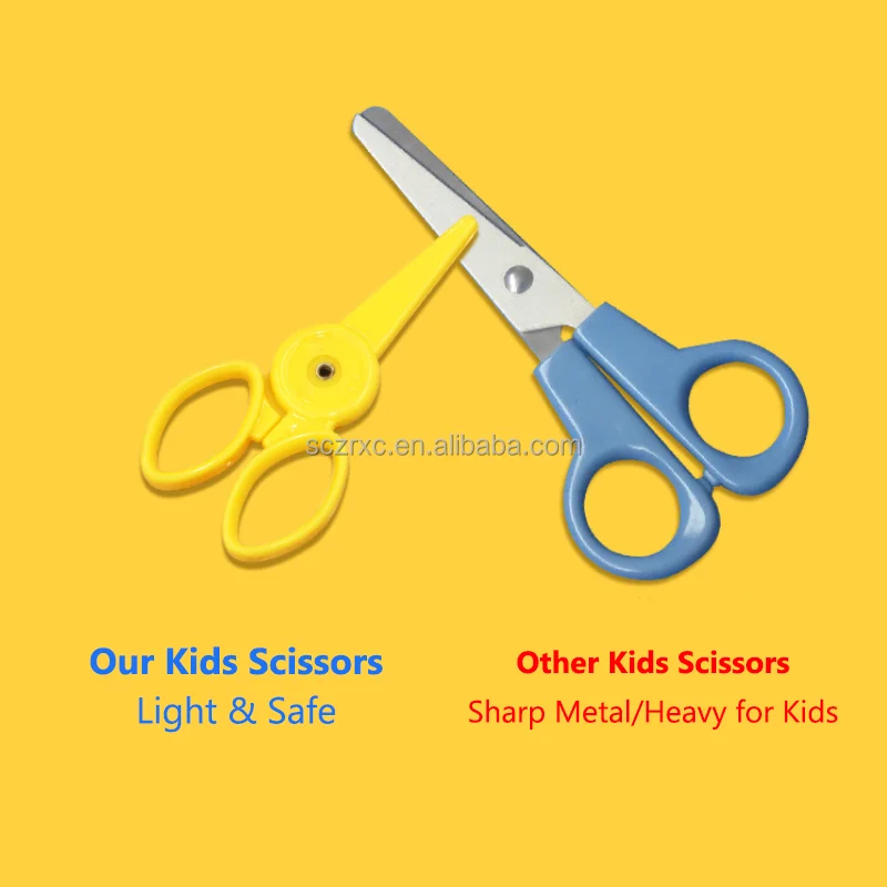 CE CERTIFICATED Colorful Plastic Kids Scissor Ages 4-8 Plastic Scissors Toddler For School Small Scissors For Children Office