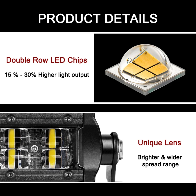 Aluminum Housing Waterproof IP68 Led Light Bar 12V