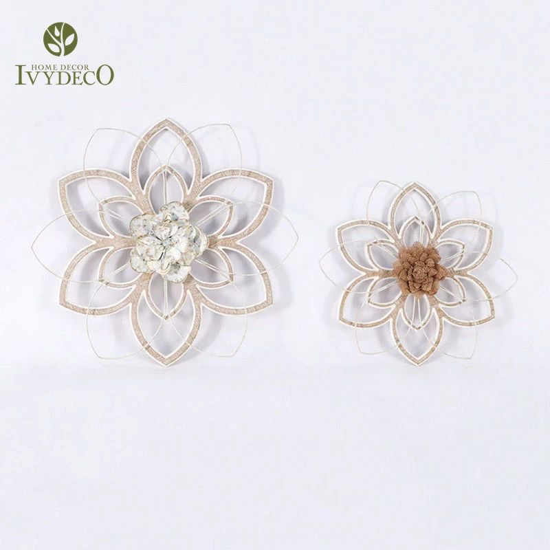 IVYDECO Best Gift Creative Metal Decoration Wall Wood Carved Art Hanging