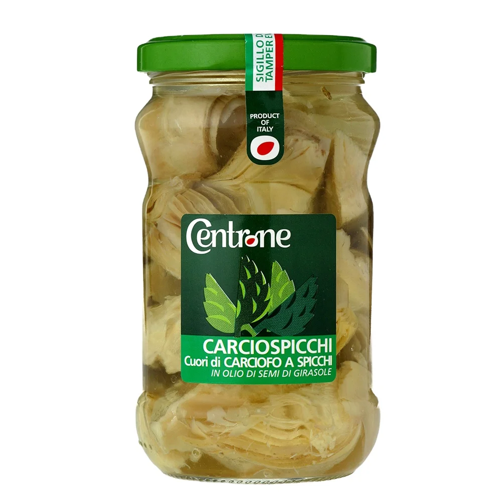Quarters of Artichokes in sunflower oil 314ml Light Style Packaging Color