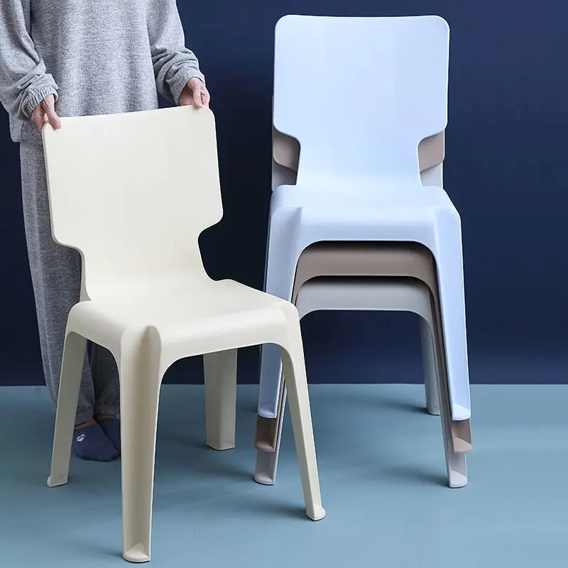Plastic modern minimalist dinner chair  Nordic thickened dining chair leisure creative adult backrest chair