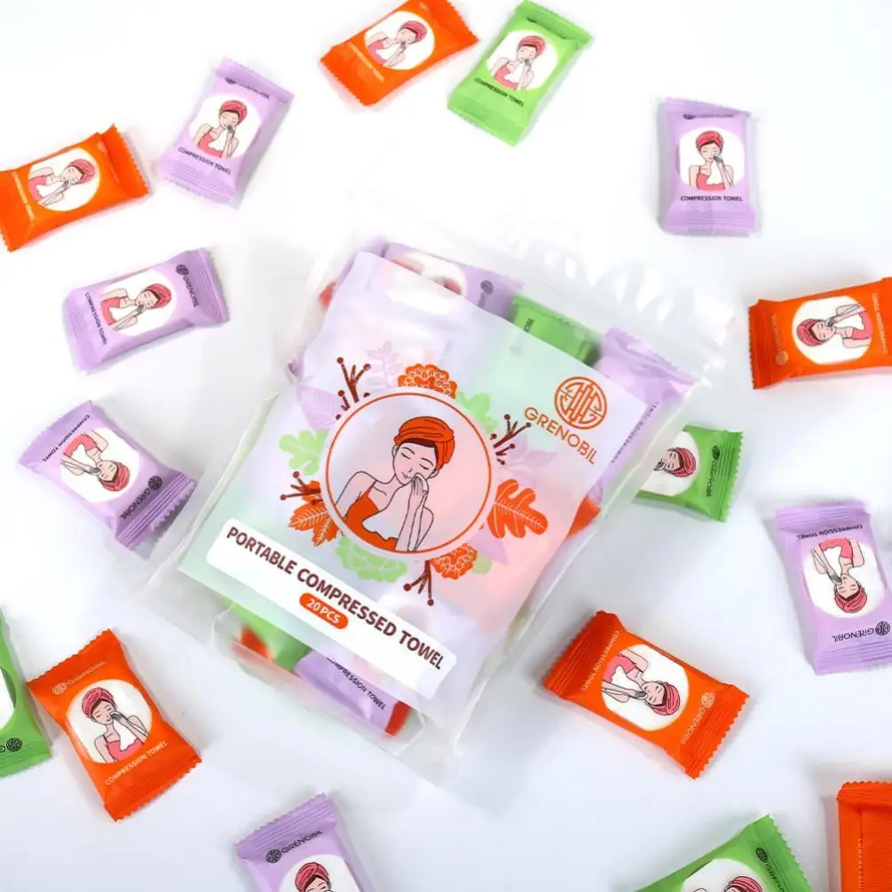 20 Pieces Eco-friendly Compressed Towel Magic Tablets Disposable Coin Tissue Compressed Towels Mini Compressed Hand Towel