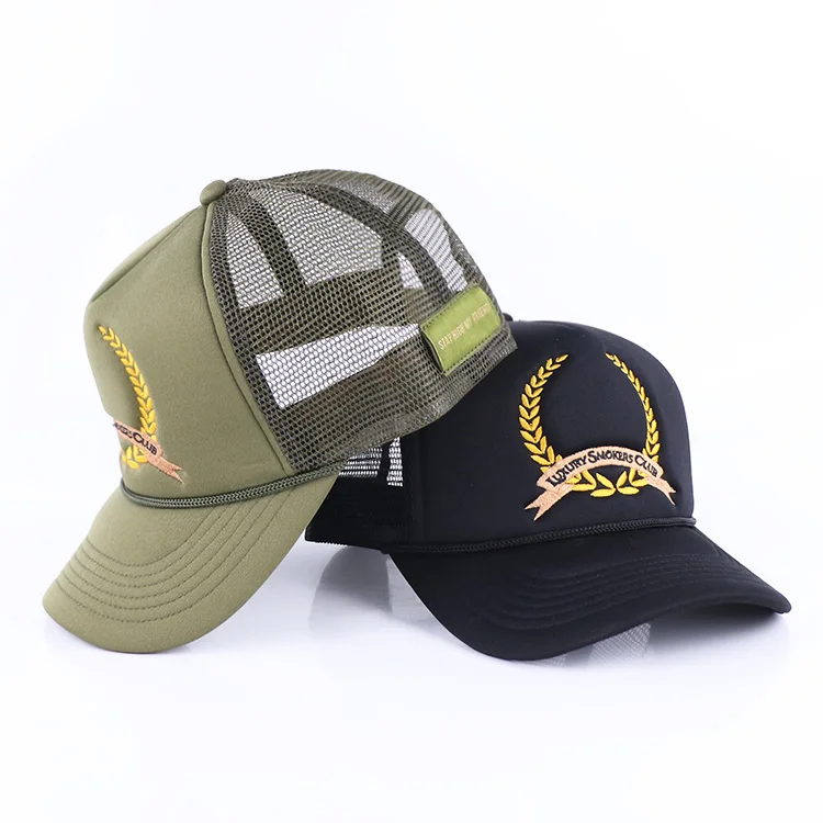 custom color mesh trucker hats cap blank 5 panel mesh men foam rope snapback foam trucker hat cap