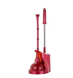 Вантуз для унитаза и миска кисти комбо для ванной трубы для очистки канализационных труб, белые, красные, 1 комплект
