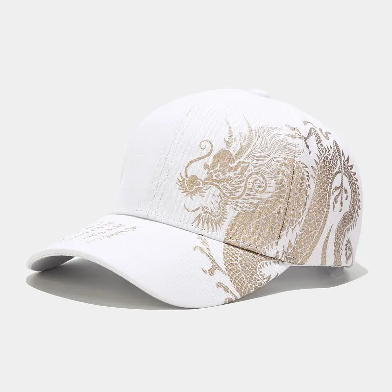 Fashion Chinese trending dragon tattoo gold foil print baseball cap mens  trucker hat gorras personalizadas