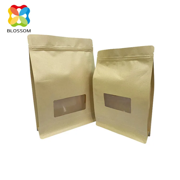 
Wholesale Custom Side Gusset Eight Side Seal Pouch Flat Bottom Coffee Storage Bag With Zipper 
