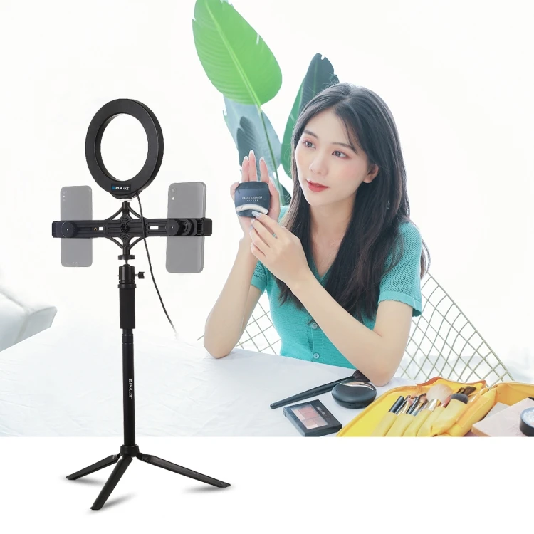  Custom PULUZ Handheld Adjustable Aluminum Alloy Tripod Mount Monopod Extension Central Shaft Rod for LED
