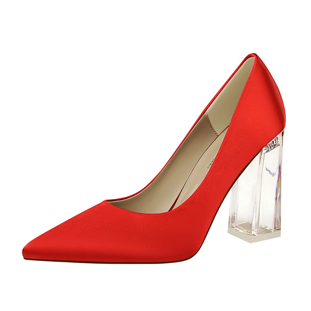 Hellosports 2021women wedding party shoes female pumps sexy red color pointed toe high heels casual lady evening dress shoes