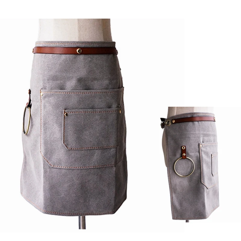 Multifunction cotton fabric soft breathable reusable half body canvas apron