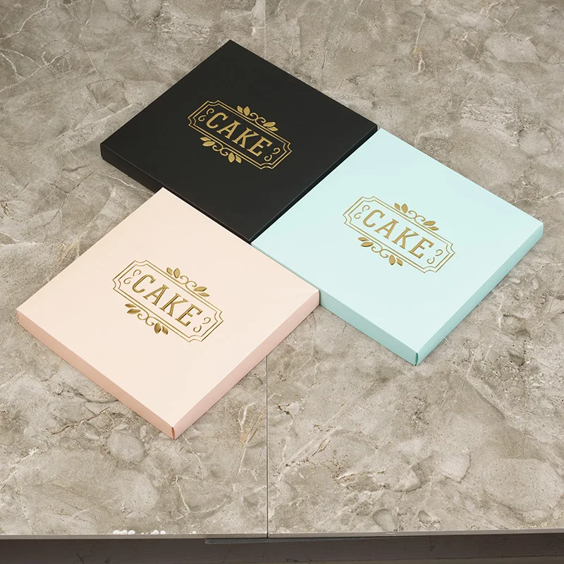 Gift Cake Box Wholesale Luxury Black Pet 6 Inch Birthday Cake Box With Ribbon