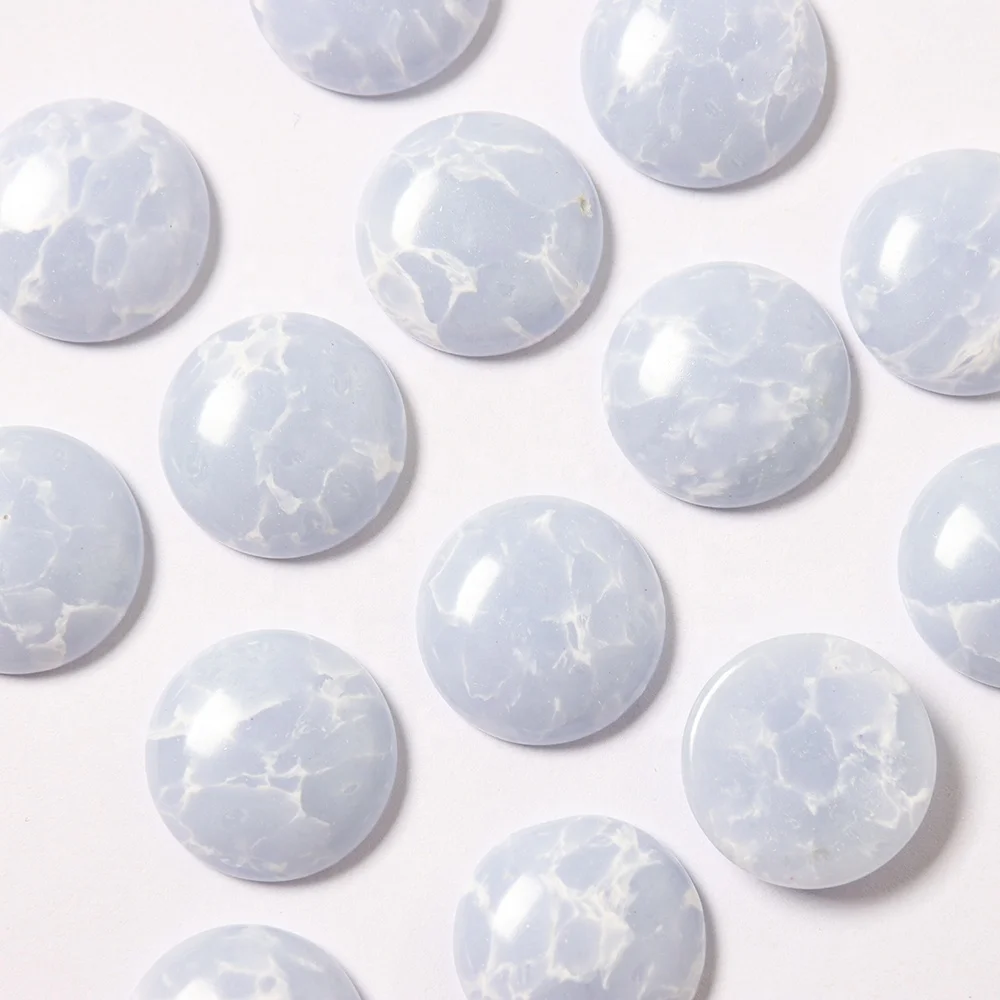 3~20mm Fresh White Jelly Stone Half Round Flat Ring DIY Ring Jewelry Inlaid With Bread Beads Jewelry Accessories