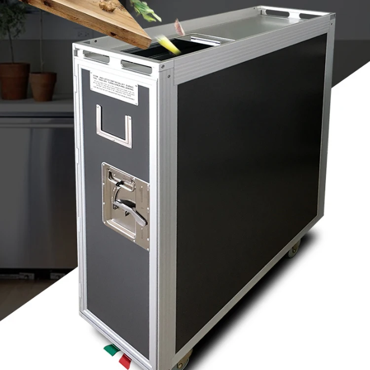 Aluminium Galley Container Night Stand Side Table Four-Wheel Trolley Customizable OEM Flight Case Galley Box Canister Platform