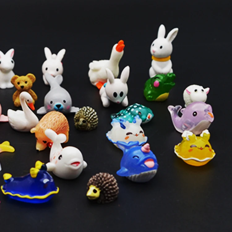 
diy house desk zen terrarium figurines accessories ladybug resin fish frog figures garden ornaments miniature 