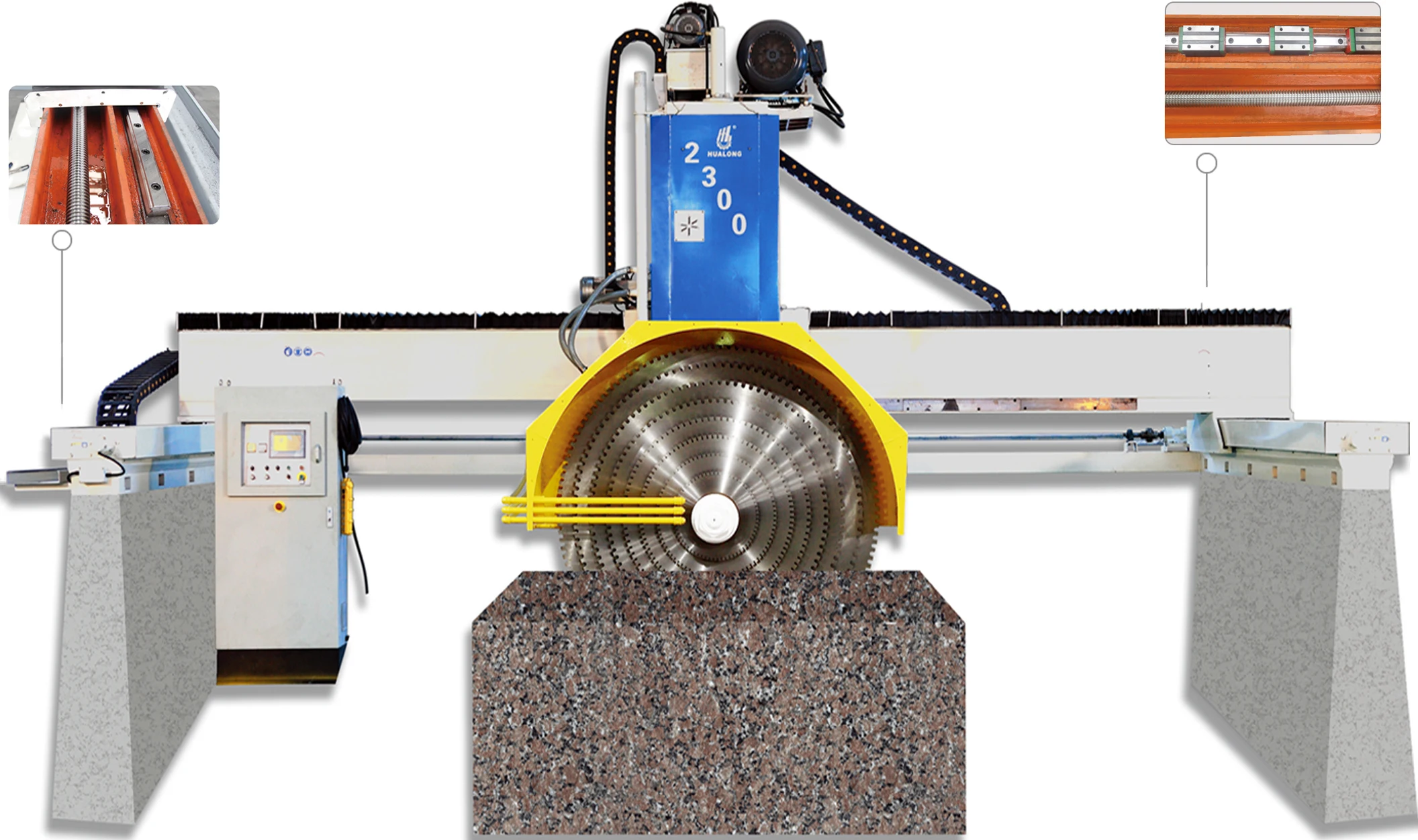 HUALONG machinery HLQH-2500 гранитный блок с несколькими лезвиями резак для мрамора камня режущий станок