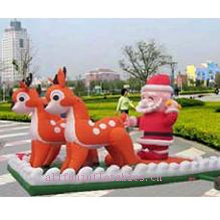 Надувные Санта-Клауса с оленем рождественские надувные украшения для открытия события использовать гигантский 4-7 мл индивидуальный дизайн