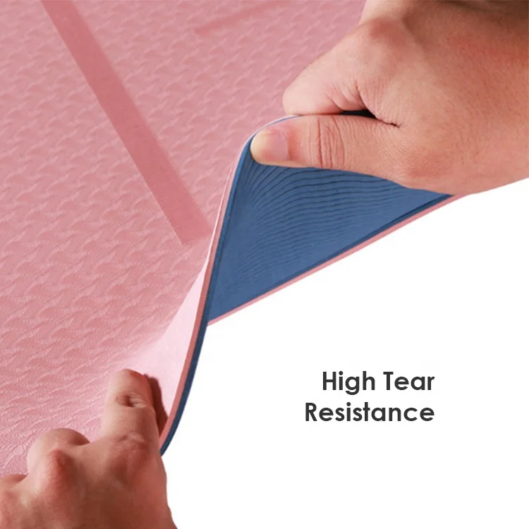 ZHOYA SPORT Custom Logo Exercise Anti Slip Eco Friendly Double Layer TPE Yoga Mat Light Weight Home Gym Yoga Mat
