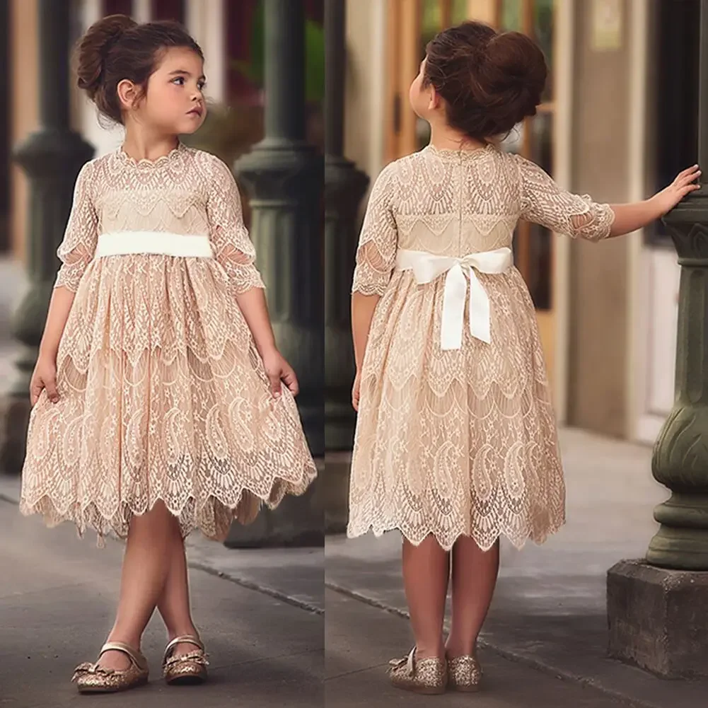 Girls Dresses 2-12 Children Clothing Kids Indian Summer Clothes  Butterfly Lace-up Multilayer Gauze Skirt Dresses For Girls