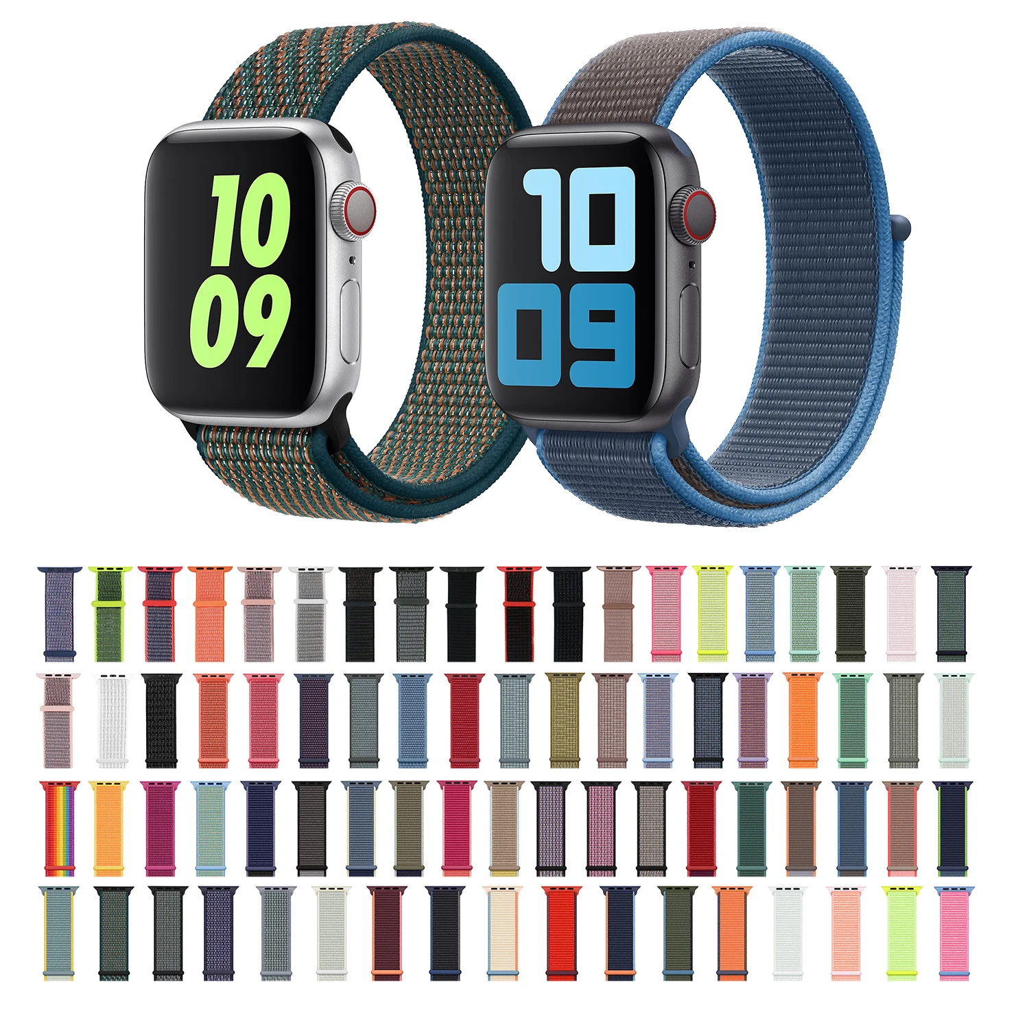 38mm Woven Loop Watches Band with Metal Buckle iWatch 44mm Fabric Wristband for Apple Watch Nylon Strap