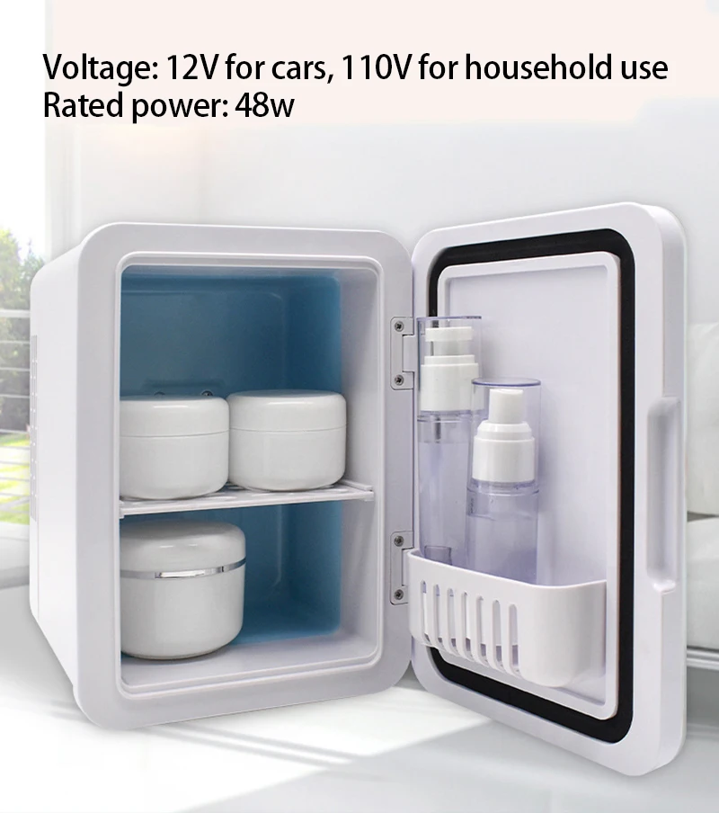Hot Sale Electric Car Fridges for Camping Portable AC 100V-220V DC 12V Fridge Beauty 10 Litres Skin Care Mini Fridge
