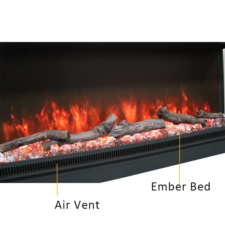 Wholesale Full Recessed Steel Electric Fire place Heater 15KW Built In Electric Fire place LED Flame Electric Fireplace