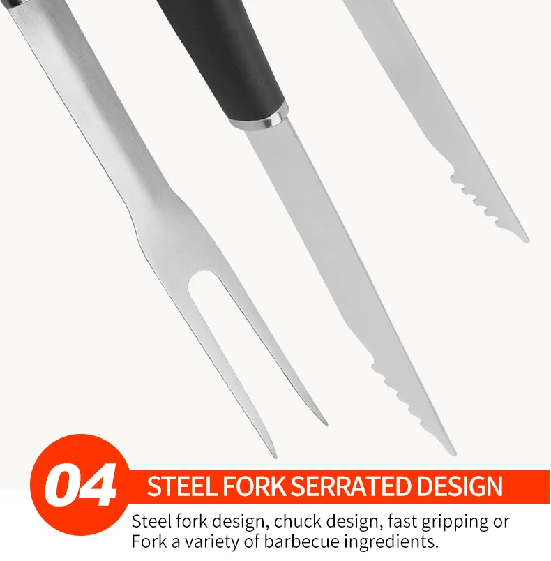 Outdoor Portable Stainless Steel 3 4 5 12 20 Pieces BBQ camping picnic Barbecue Grill Set Cleaning Brush Tools Accessories
