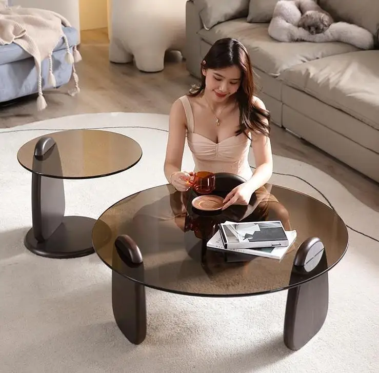 AJJ WH271Nordic creative size apartment side a few corners a few light luxury tempered glass coffee table custom furniture