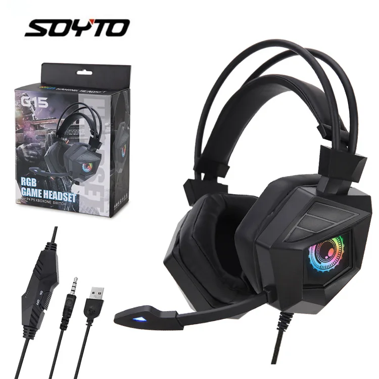 Наушники для ПК с эффектом погружения, наушники для лучшего впечатления от игрового ПК, гарнитура для ноутбука со светодиодной игровой гарнитурой