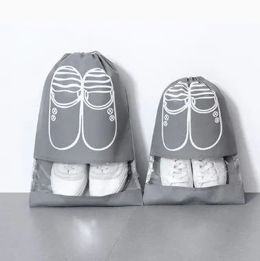 
New stylish lightweight travel drawstring shoes storage case non-woven waterproof shoes carrier bag for suitcase 