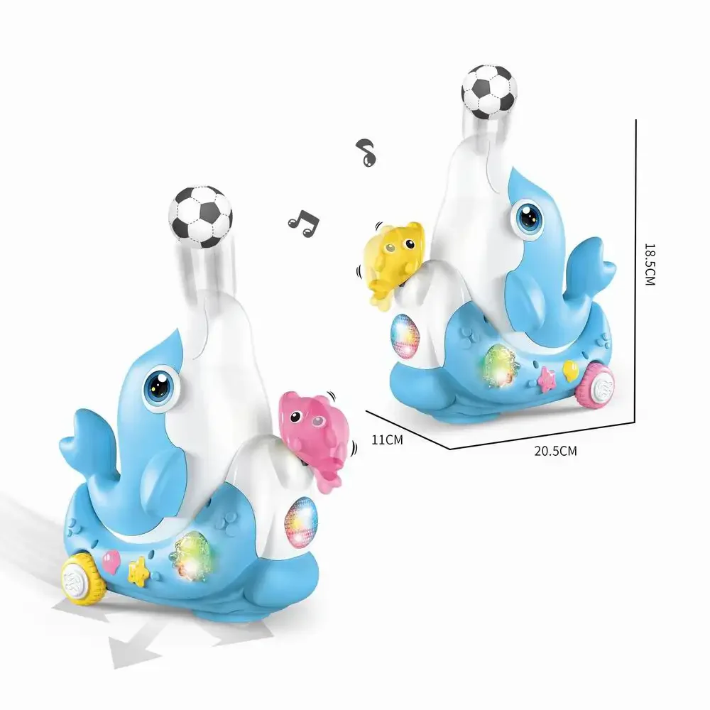 Hot Selling Concert Electric Blowing Ball Dolphin Hanging Ball Battery Operation Music Dolphin Electric Universal Toy For Kids