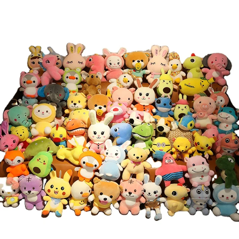 Hot Sale Wholesale 11-30cm  Cheap Soft Machine Doll Plush Stuffed Animal Toys Plush Toys for Claw Machine Cartoon Plush Toys