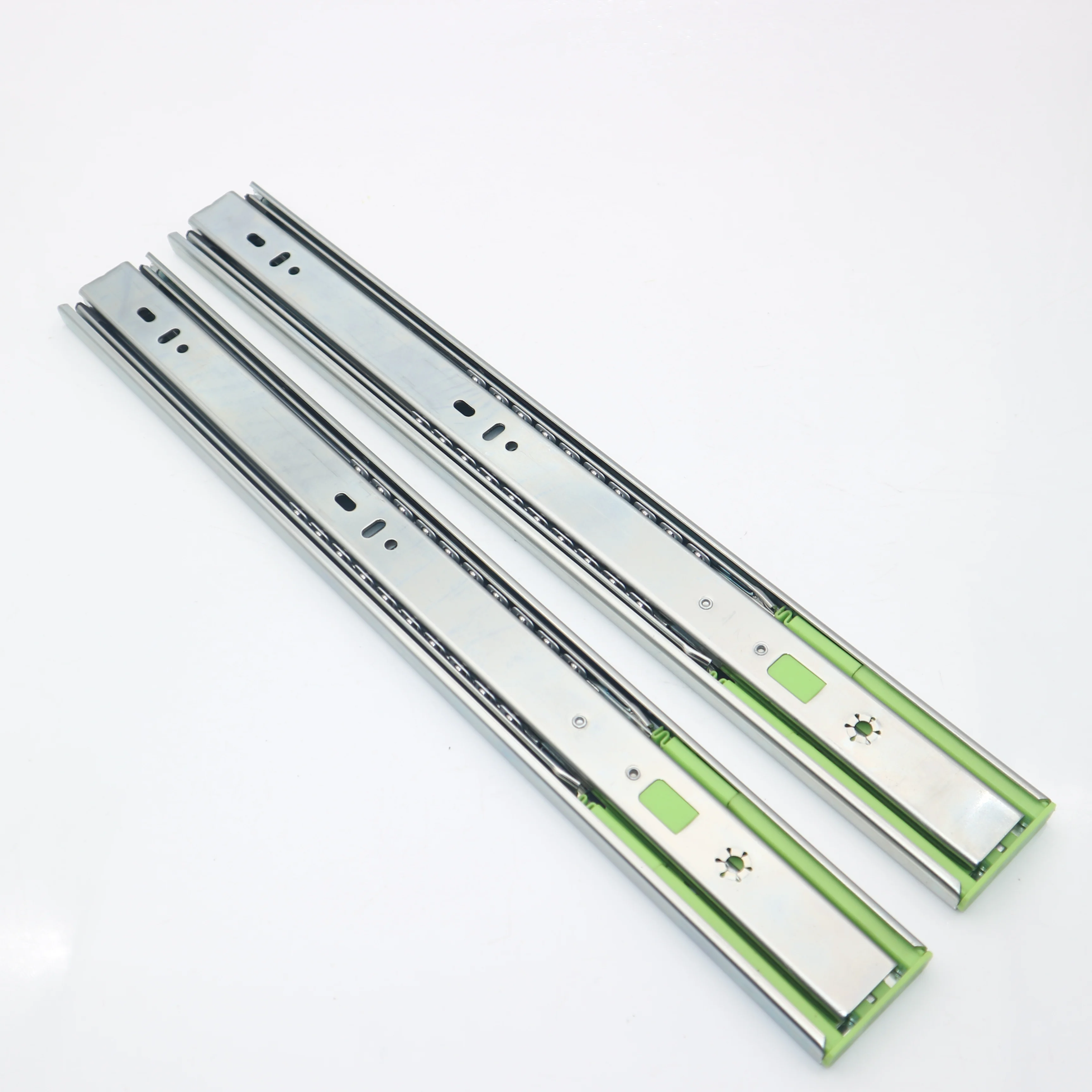 45mm Full Extension Steel Soft closing 3 Fold Ball bearing Telescopic Channel Rail Cabinet Drawer Slide