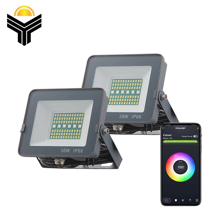 Фабрика YUNDUO, прямая продажа, IP66, управление затемнением, Черный CE RoHS водонепроницаемый 12 Вт 6 Вт RGB Светодиодный прожектор