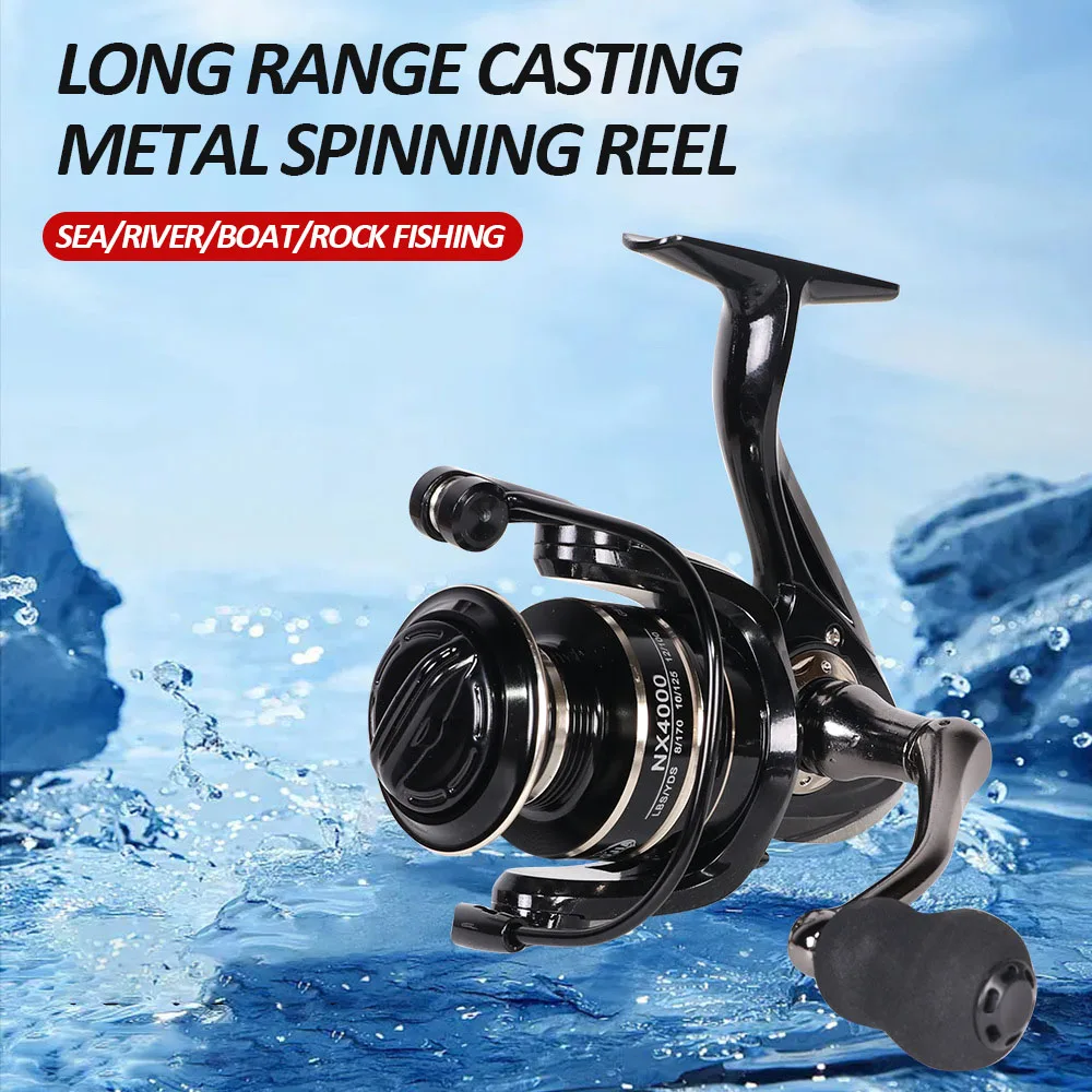 Hot Premium Full Metal Fishing Reel NX2000-7000 5.2:1 Ratio 14+1BB Spinning Reel for Sea/Raft/Boat/Offshore Fishing