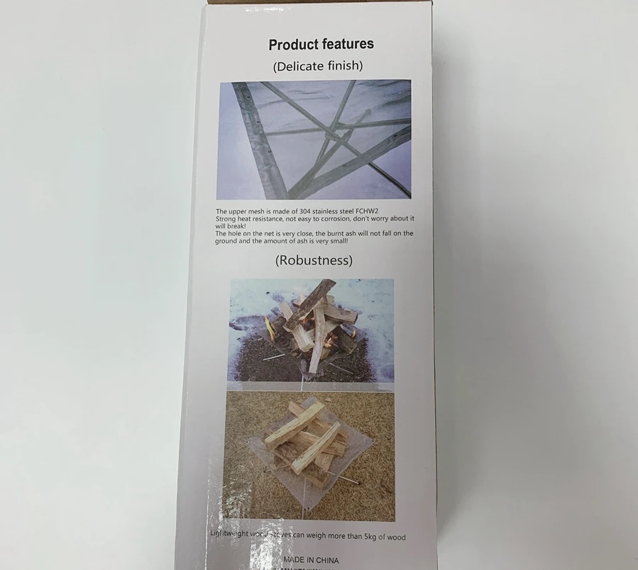 Портативная уличная Стальная Сетчатая подставка для огня идеально подходит кемпинга заднего двора и сада с сумкой переноски